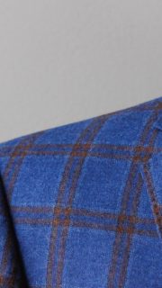 Blue and Brown Plaid Wool Sport Coat