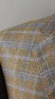 Brown with Blue Plaid Wool Sport Coat