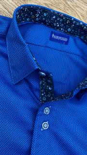 Blue Pattern with Flower Neck Lining
